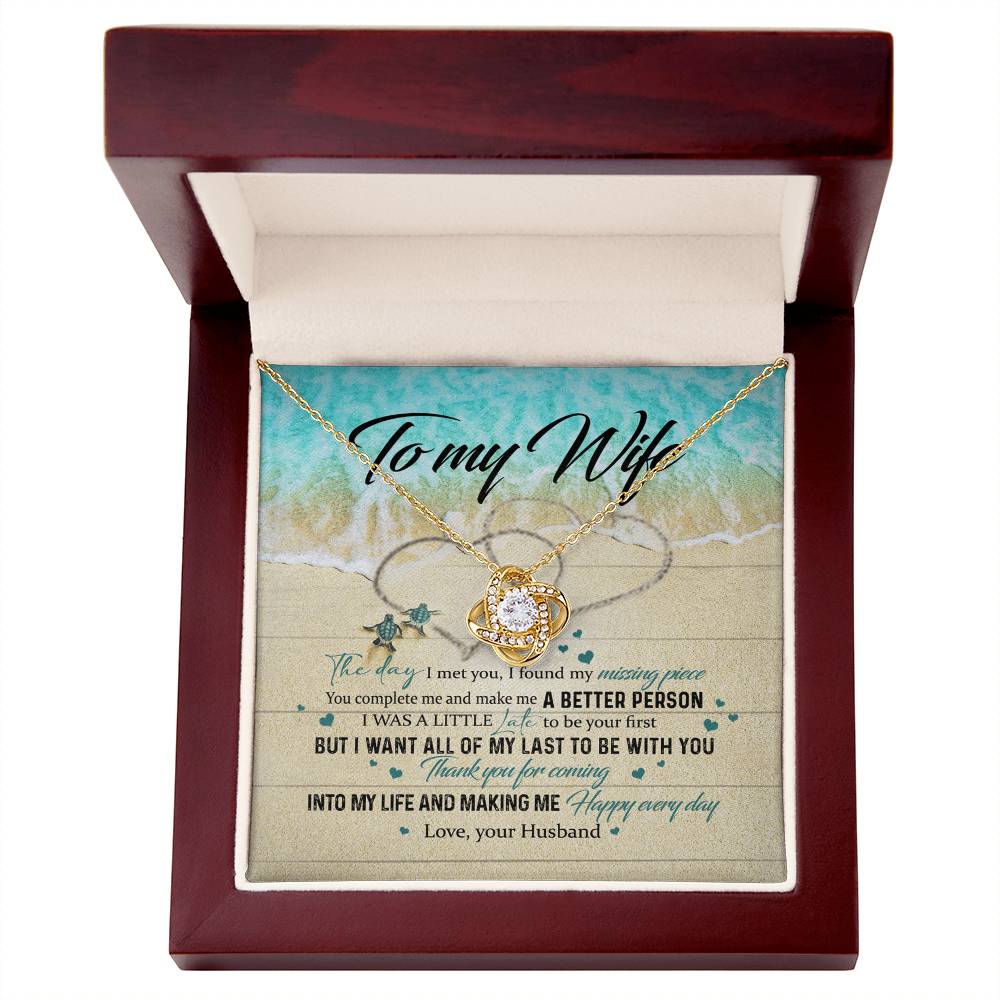 To My Wife Necklace From Husband Happy Every Day Necklace Gift For Wife, Wife Gift Necklace, Husband To Wife Gift Love Knot Pendant Gift From Men Jewelry Gift For Women, Soulmate Gift Pendant