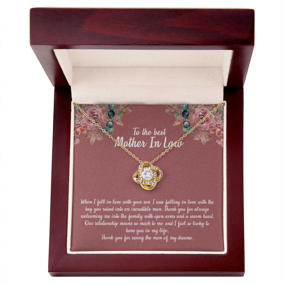 To My Mother In Law Necklace From Daughter In Law, Happy Mothers Day Necklace, To The Best Mother In Law Love Knot Necklace From Daughter In law Jewelry Gift Mothers Day, Necklace Gift For Mom