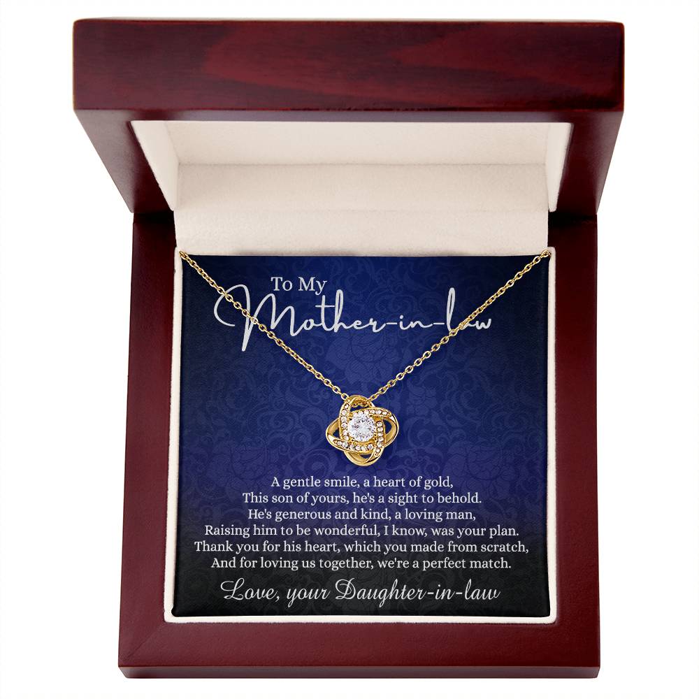 To My Mother in Law Gift Necklace, Mother in Law Love Knot Necklace Gift From Daughter In Law, Jewelry Gift For Women, To My Mother-in-law on Wedding Day Mother's day Necklace Gift Birthday For Mom