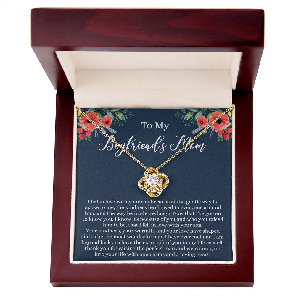 Gift For Boyfriend's Mom Necklace, To My Boyfriend's Mom Love Knot Necklace, Gift To My Boyfriend's Mom Necklace For Mothers Day Birthday Gift Christmas Retirement Jewelry For Women Girlfriend's
