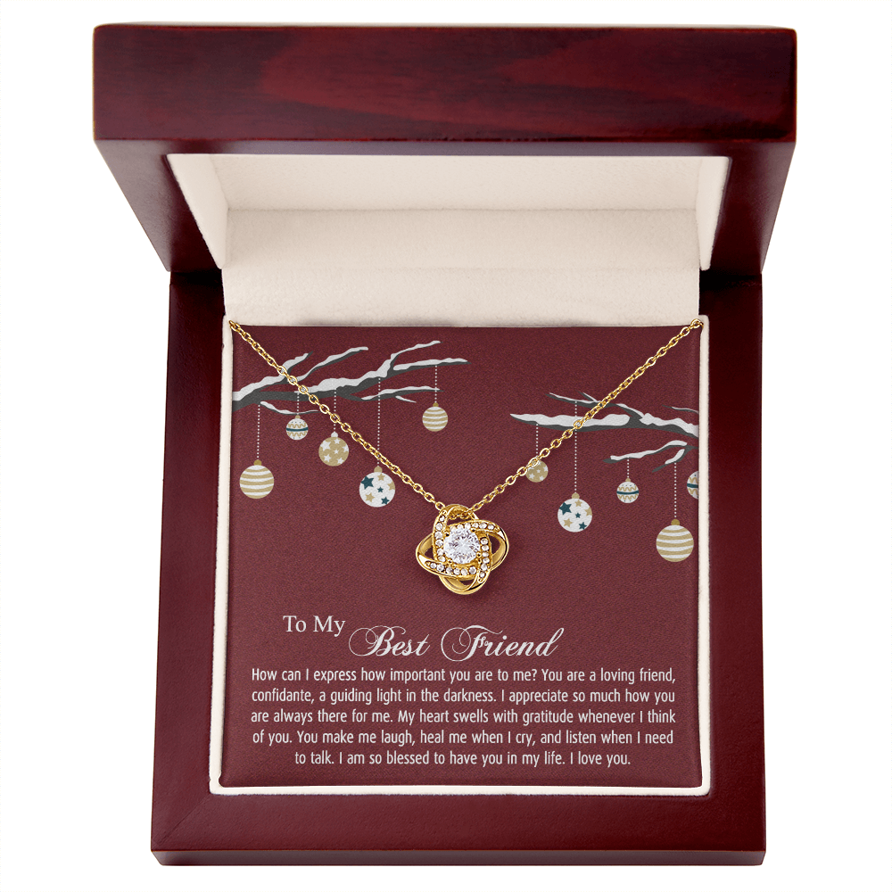 To My Best Friend Christmas Necklace From Friend, Jewelry Gift For Friend, Christmas Love Knot Necklace For Friend, BFF Gift Best Friend Gift Necklace On Birthday, Anniversary, Christmas For Friend