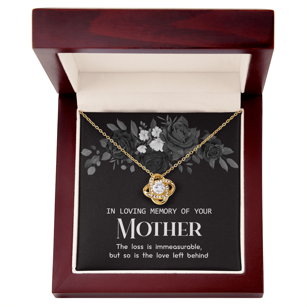 In Loving Memory Of Your Mother Necklace, Sympathy Loss Of Mother Gift Necklace, To My Mother Love Knot Necklace From Daughter, Son, Mother Gift Necklace On Mother's Day, Jewelry Gift for Women