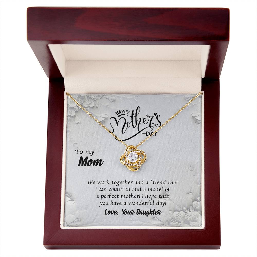 Happy Mother's Day Necklace, To My Mom Love Knot Necklace Gift From Daughter, Mom Your Daughter Necklace, Daughter And Mother Love Knot Pendant Gift For Mom Gift Necklace, Jewelry Gift For Women