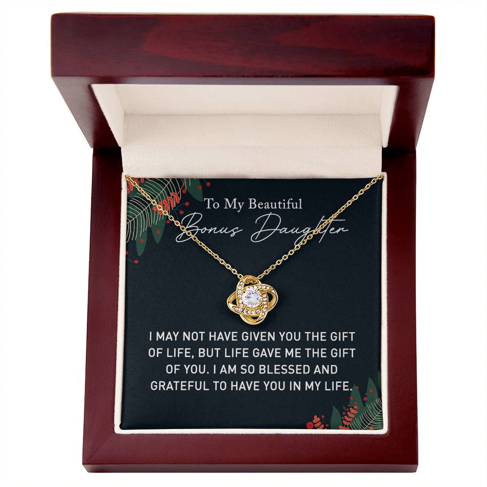 Daughter Gift Necklace, Step Daughter Birthday Gift Pendant Gift For Bonus Daughter, Mother To Bonus Daughter Jewelry Gift For Girls Her, To My Beautiful Badass Daughter Necklace From Mom