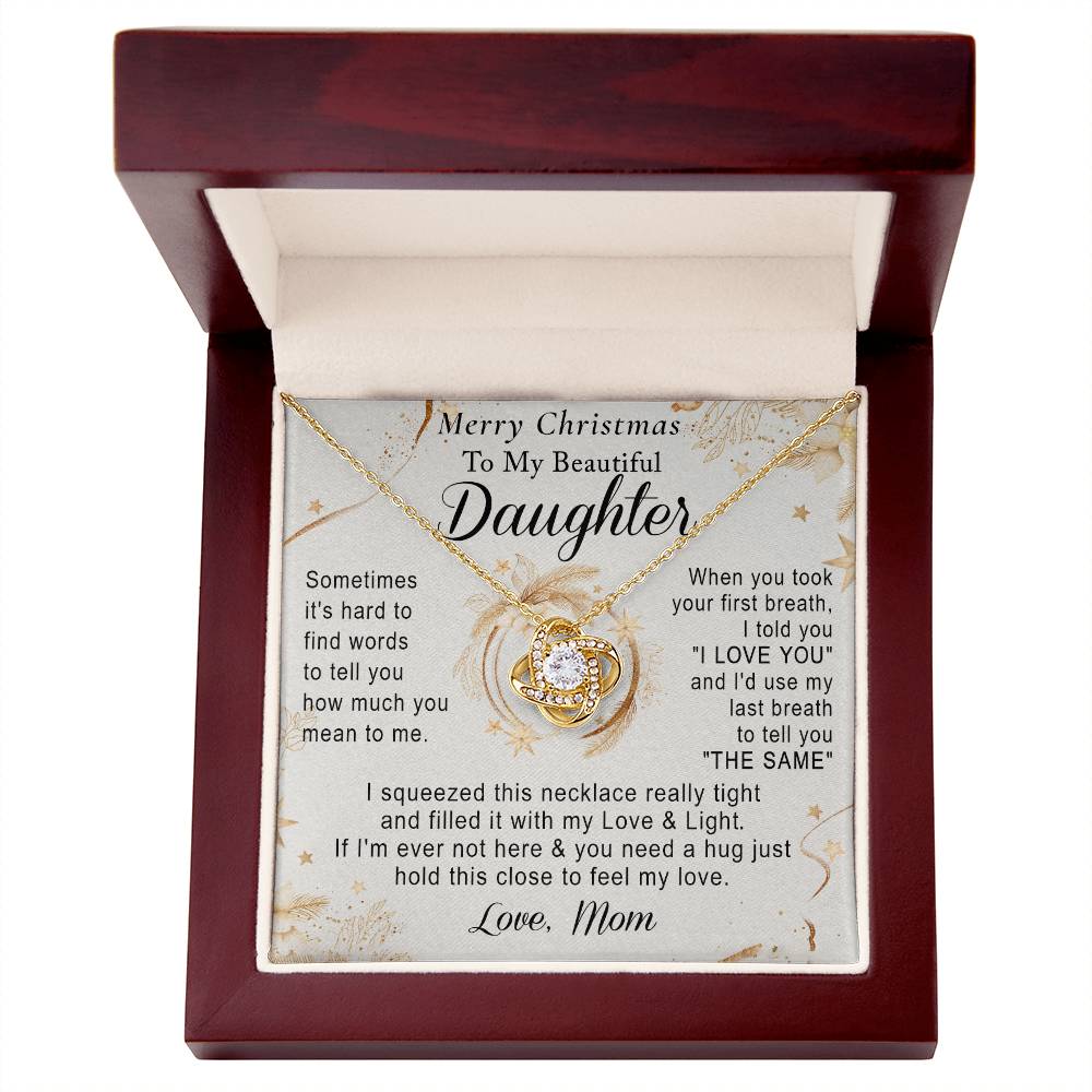 To My Daughter Necklace from Mom, Mother Daughter Jewelry for Daughter Christmas