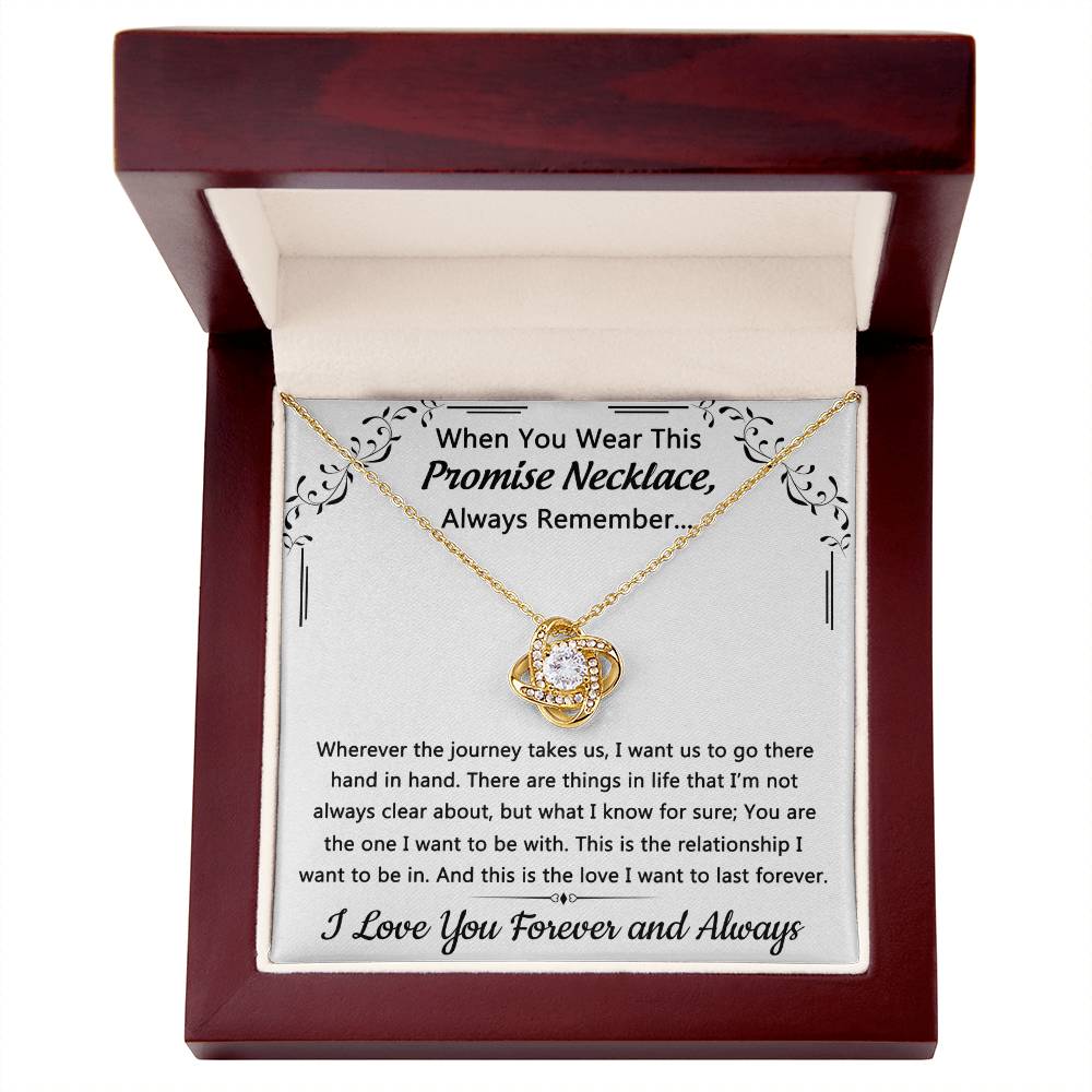 To My Love Promise Necklace From Husband, Boyfriend, Soulmate Love Knot Necklace with Message Card and Gift Box, Gift Necklace for Her Romantic, Girlfriend Gifts Forever And Always Necklace