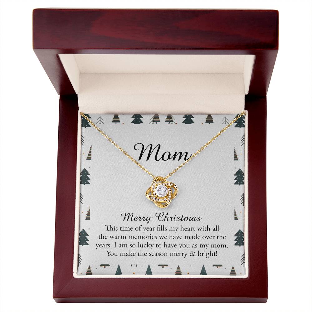 To My Mom Necklace, To My Mom Love Knot Necklace From Daughter Son To Mom Mother In Law Pendant Christmas Necklace Gift For Mother In Law Gift Necklace, Merry Christmas Necklace Gift For Mom, Mommy