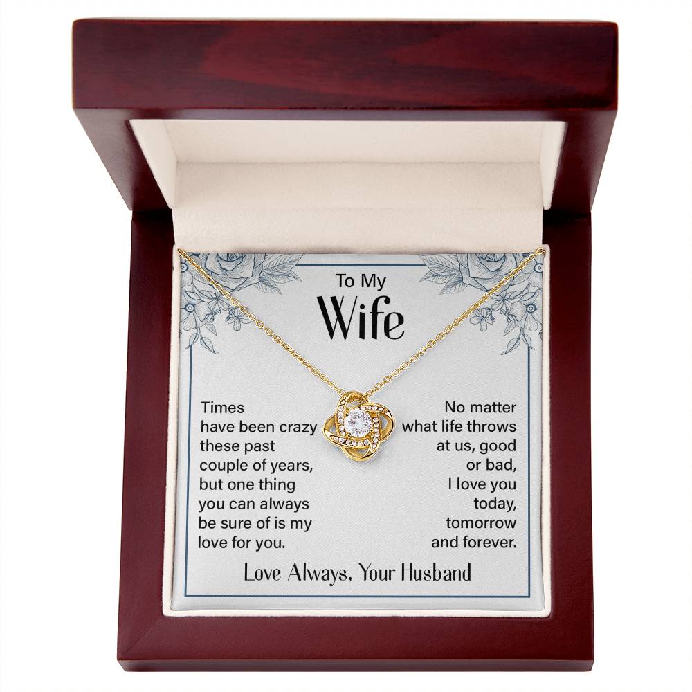 Love Always Your Husband Necklace, To My Wife Necklace From Husband, Future Wife Love Knot Necklace, Jewelry Gift For Women, Badass Wife My Love For You Gift Necklace Soulmate Gift Love Knot Pendant