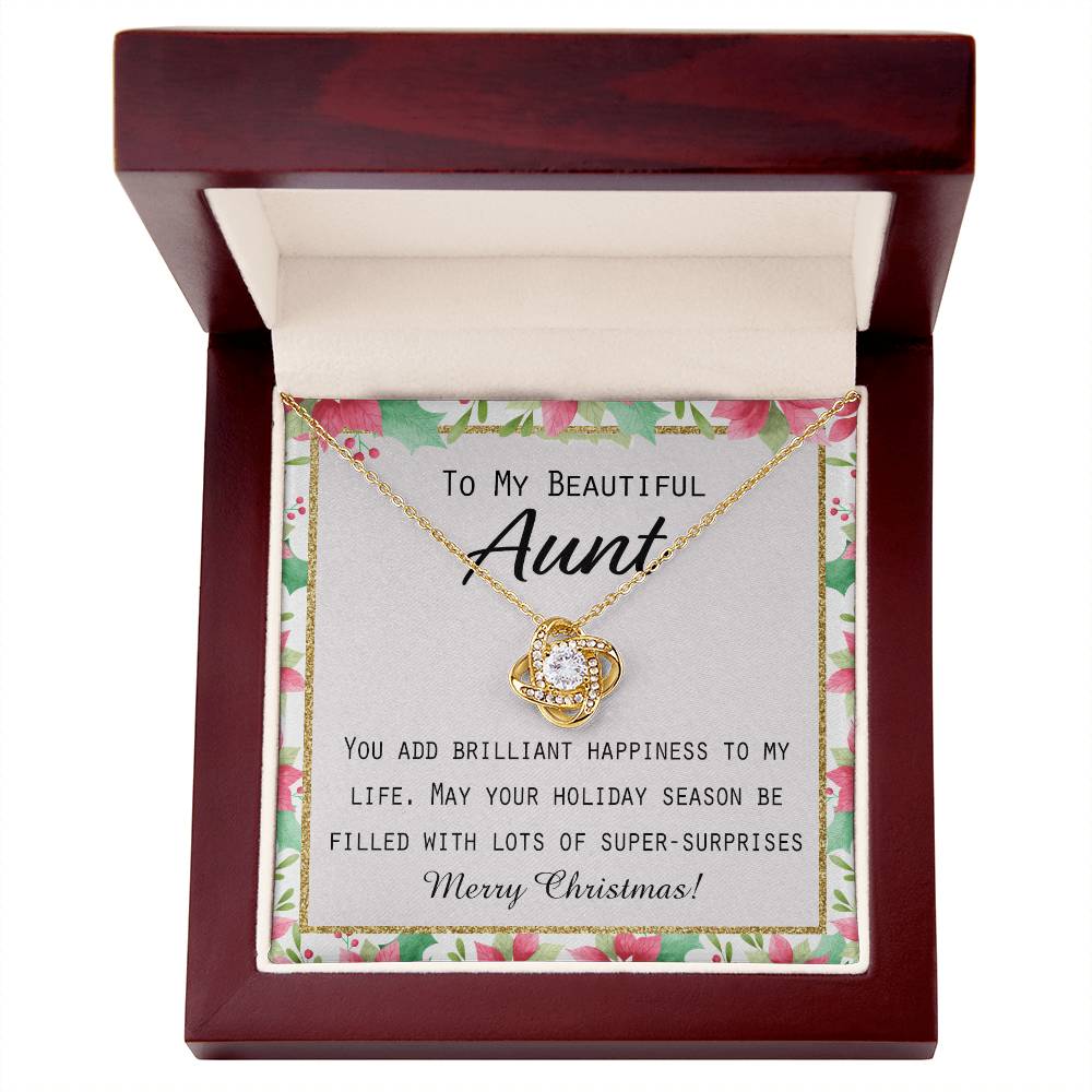 To My Beautiful Aunt Christmas Gift Forever Love Necklace Auntie Jewelry Gift For Girls And Box from Niece or Nephew Merry Christmas Gift for Aunt Jewelry For Girls