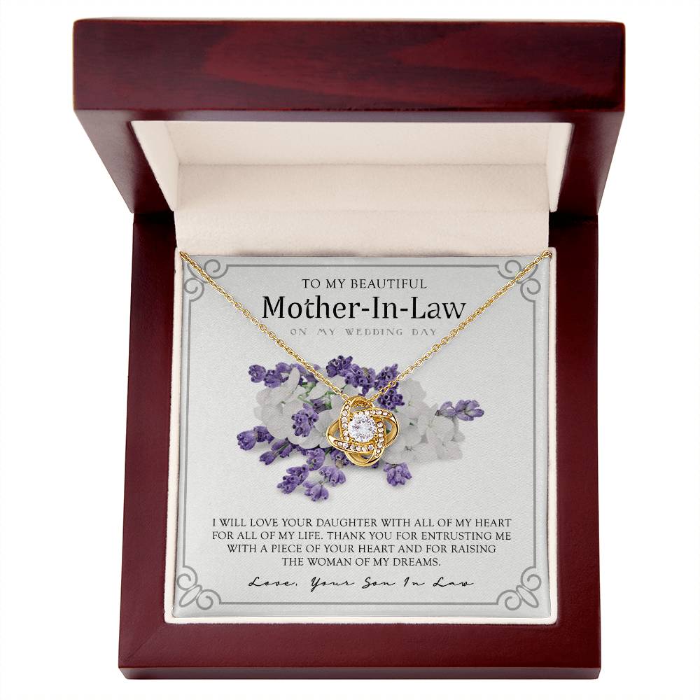Mother In Law Necklace, My Wedding Day Necklace Gift For Mother In Law, To My Beautiful Mother In Law Necklace From Son In Law, My Heart My Life Necklace Gift For Mother, Mother In Law Gift Necklace