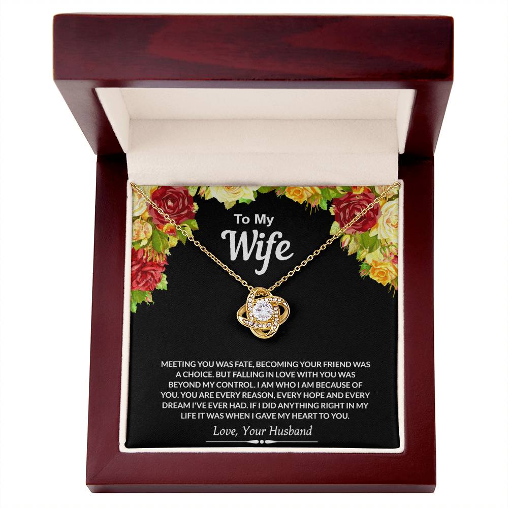 To My Wife Gift Necklace From Husband, Necklace Gift For Wife, Soulmate Gift Necklace Girlfriend, Husband To Wife Love Knot Pendant, Jewelry Gift For Women, Woman Necklace Gift My Heart To You