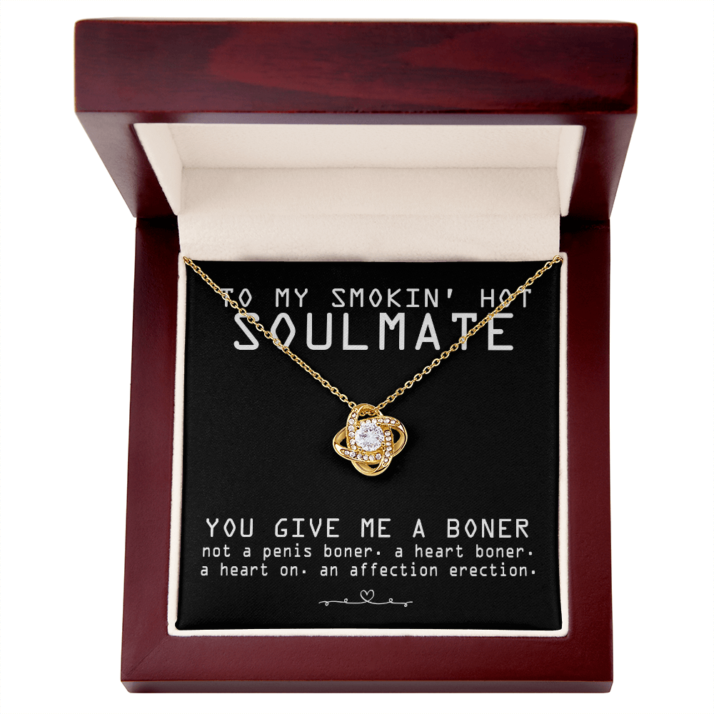 To My Smokin' Hot Soulmate Necklace From Husband, Boyfriend To Soulmate Gift for Fiancee Wife Smokin' Hot Birthday Present Xmas Gift Necklace for Her Romantic, Girlfriend Gift Necklace Message