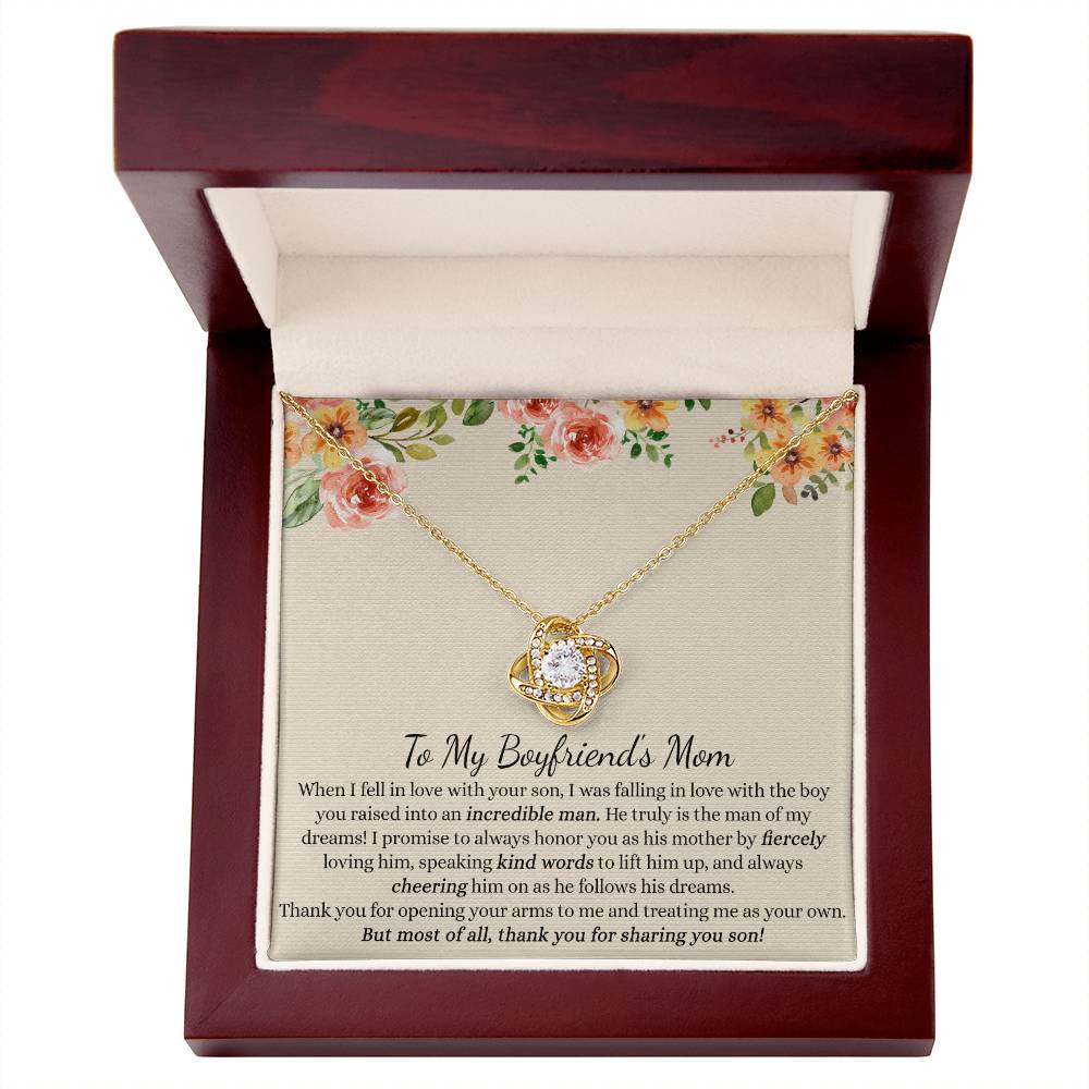 To My Boyfriend's Mom Necklace From Girlfriends Mom, Presents for Mom Necklace for Women, Boyfriends Mom Necklace Gift On Birthday Gift, Christmas, Anniversary, Mother's Day Necklace Gift for Bf Mom
