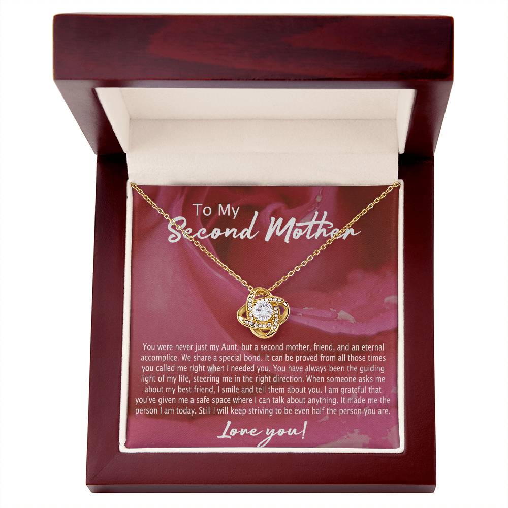 Second Mother Necklace, To My Second Mom Love Knot Necklace From Son, Second Mother Gift Necklace, Mother Pendant Gift Necklace From Daughter Or Son, Jewelry Gift For Women, Boyfriend's Mom Gift