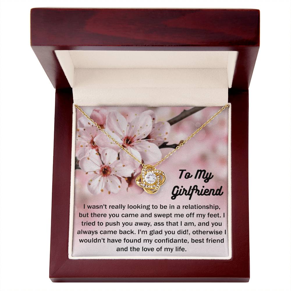 To My Girlfriend Gift From Boyfriend with Gift Box Necklace for Girlfriend From Boyfriend, Husband, Girlfriend Gift Necklace - Jewelry Gift For Girls, Love Knot Pendant Gift For Girlfriend, Soulmate