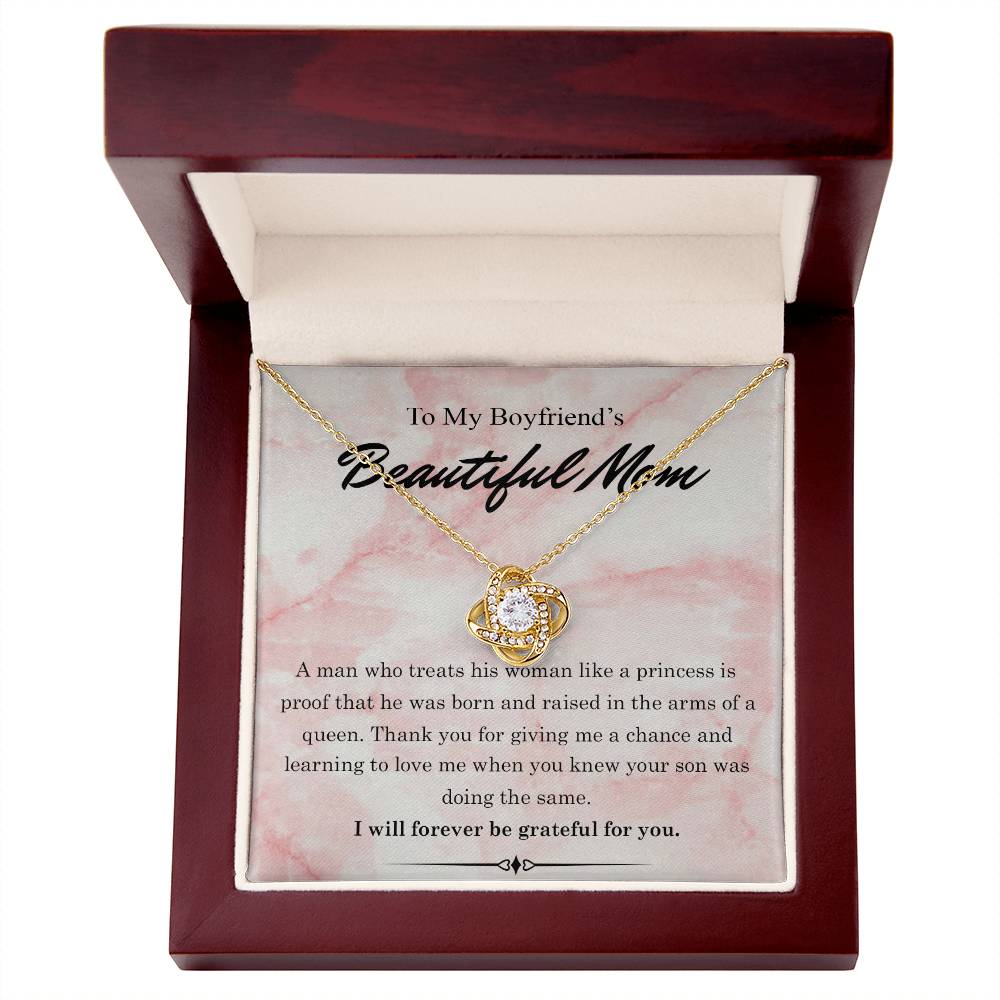 To My Boyfriends Beautiful Mom Necklace From Girlfriend, Gift Necklace For Boyfriend's Mom Jewelry For Mom On Mothers Day For Boyfriend Mom, Boyfriend's Mom Christmas Necklace Gift for Bf Mom