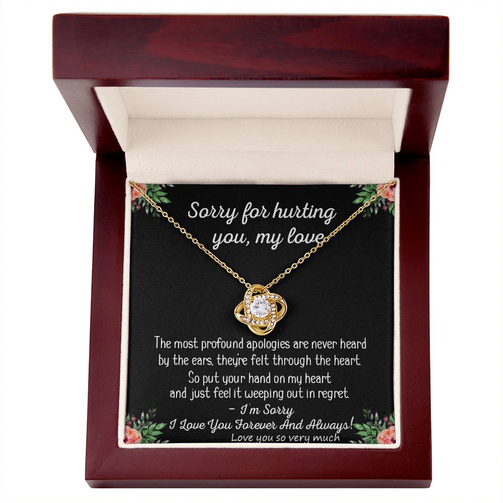 Apology Gift Necklace for Her, Forgiveness Gift, My Love Love Knot Necklace For Girlfriend, I'm Sorry Necklace Gift From Boyfriend, Husband To Wife, Girlfriend Love Knot Jewelry Gift For Girls