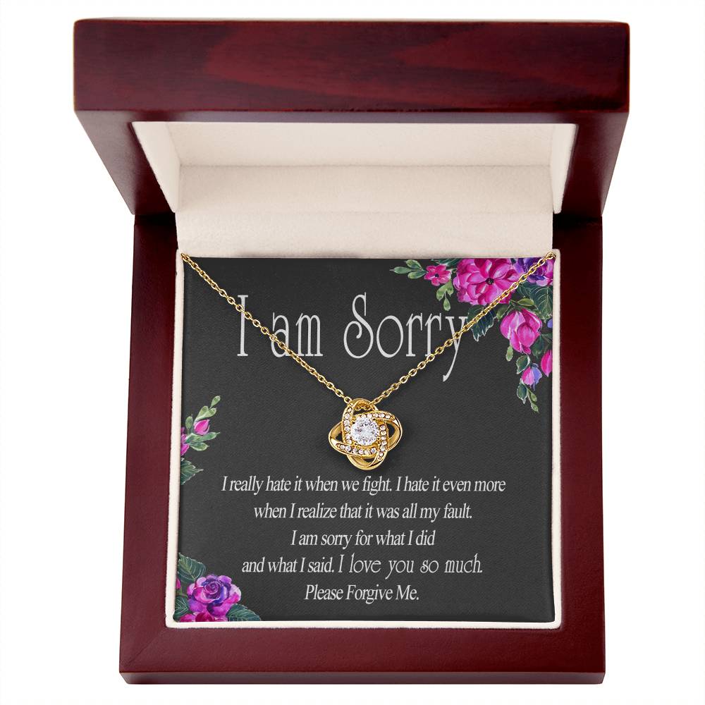 Wife Necklace From Husband I Am Sorry Love Knot Necklace Gift For Wife Husband To Wife Jewelry Gift For Women Wife Gift Necklace Soulmate Gift Necklace Sorry Gift Necklace I Am Sorry Gift Pendant