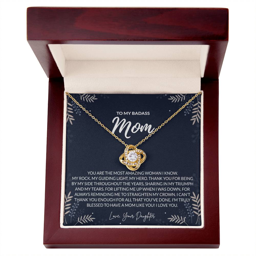 To my Badass Mom Necklace from Daughter Gift for Mother's Birthday Xmas Present