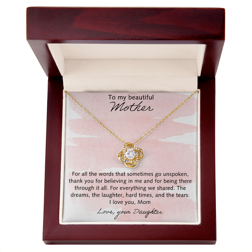 To My Beautiful Mother Necklace From Daughter, Happy Mother's Day Necklace Gift For Mother, Necklace Gift For Mother On Mothers Day, Anniversary Birthday Gift For Beautiful Mother Gift Necklace