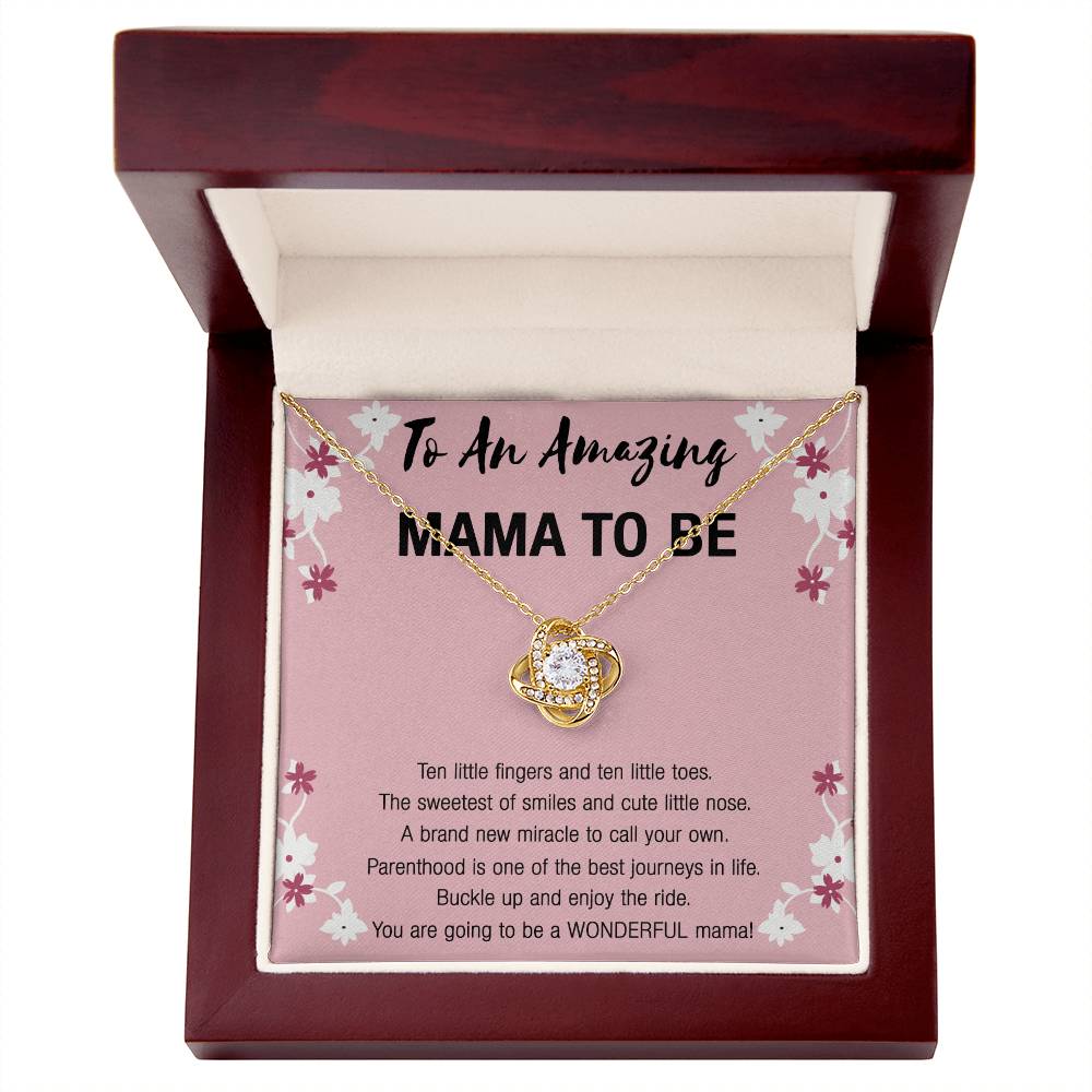Mama To Be Necklace, To An Amazing Mama To Be Necklace From Daughter, Little Girl Necklace Gift For Mom, Wonderful Mama Pendant, Daughter And Mother Love Knot Necklace Gift For Mom Jewelry To Mama