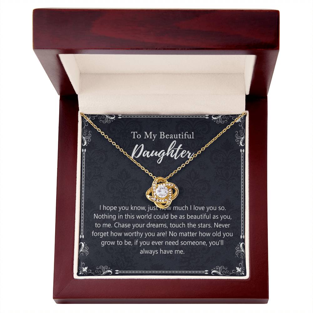 To My Beautiful Daughter Gift Necklaces Pendants, Father and Daughter Necklace Gift Luxury Necklace On Birthday, Anniversary Graduation Includes Gift Box Jewelry Gift For Girls Little Girl Necklace