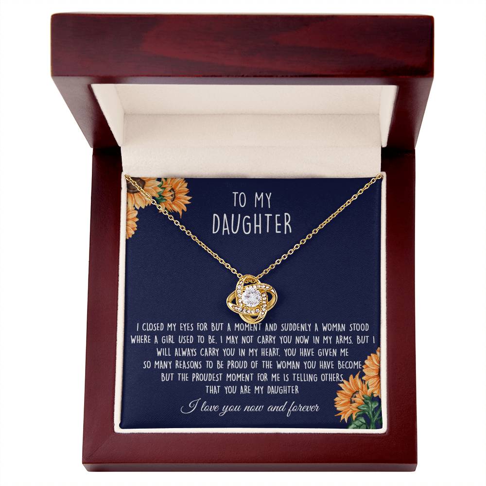 Gift Necklace For Daughter, To My Daughter Love Knot Necklace From Mom - I Love You Now And Forever Necklaces For Daughter From Mom And Dad Daughter Necklace,vSuddenly A Woman Jewelry Gift For Girls