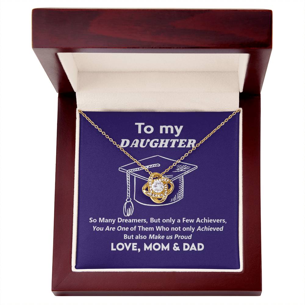 Graduation Gifts Necklace For Daughter, Her - Graduation Gift Necklace From Mom And Dad Jewelry Card For Daughter To My Daughter Necklace From Mom And Dad To Daughter with Message Card and Gift Box