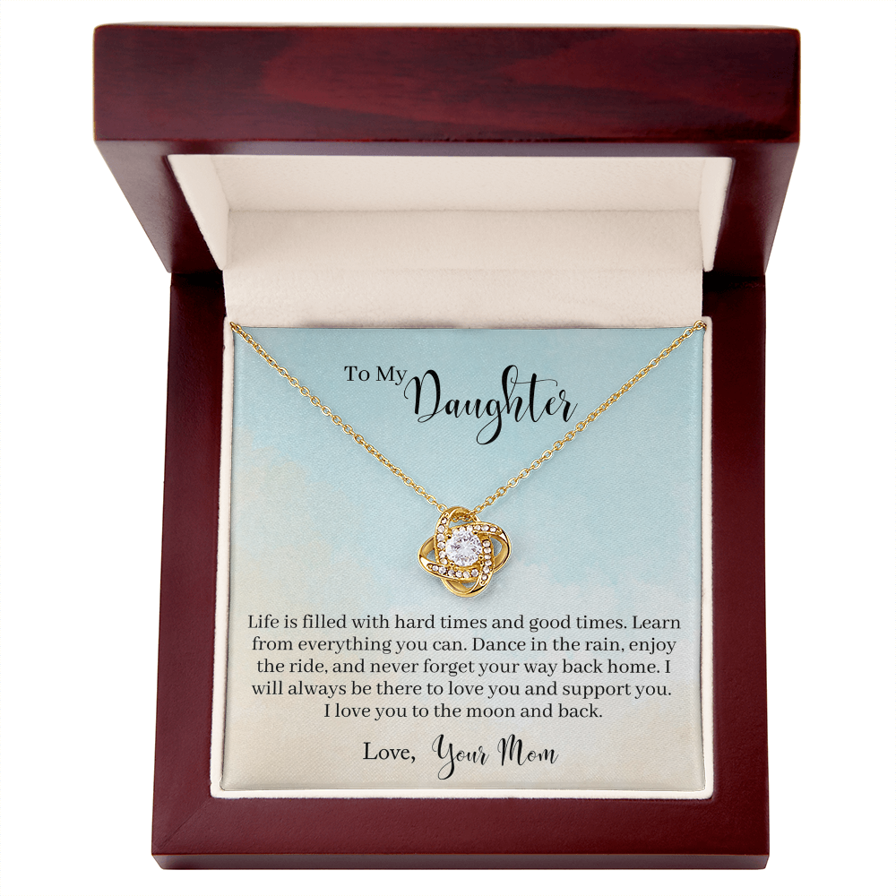 To My Daughter Love Knot Necklace From Mom, Happy Graduation Gift Necklace, Mother And Daughter Love Knot Necklace, Daughter Gift Necklace From Mommy Mother To Daughter Jewelry Gift For Girls