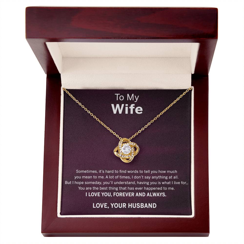Forever And Always Necklace, To My Wife Necklace From Husband, Wife Love Knot Necklace, Jewelry Gift For Women, Badass Wife Gift Necklace, Future Wife Gift Necklace Soulmate Gift Love Knot Pendant