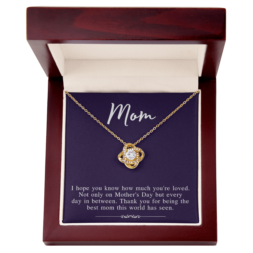 Mothers Day Necklace From Daughter, To My Mom Necklace From Daughter Gifts To Give To Your Mom Beautiful Box, Gift Box Mothers Day, Mom Love Knot Necklace From Daughter, Jewelry Gift For Women