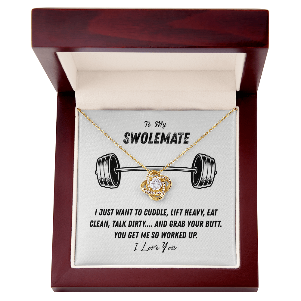 To My Swolemate Love Knot Necklace From Husband, Necklace Gift For Swolemate, Necklace Pendant, Swolemate Necklace, Birthday, Wedding Day, Necklace For Women, Swolemate Cubic Zirconia Necklace