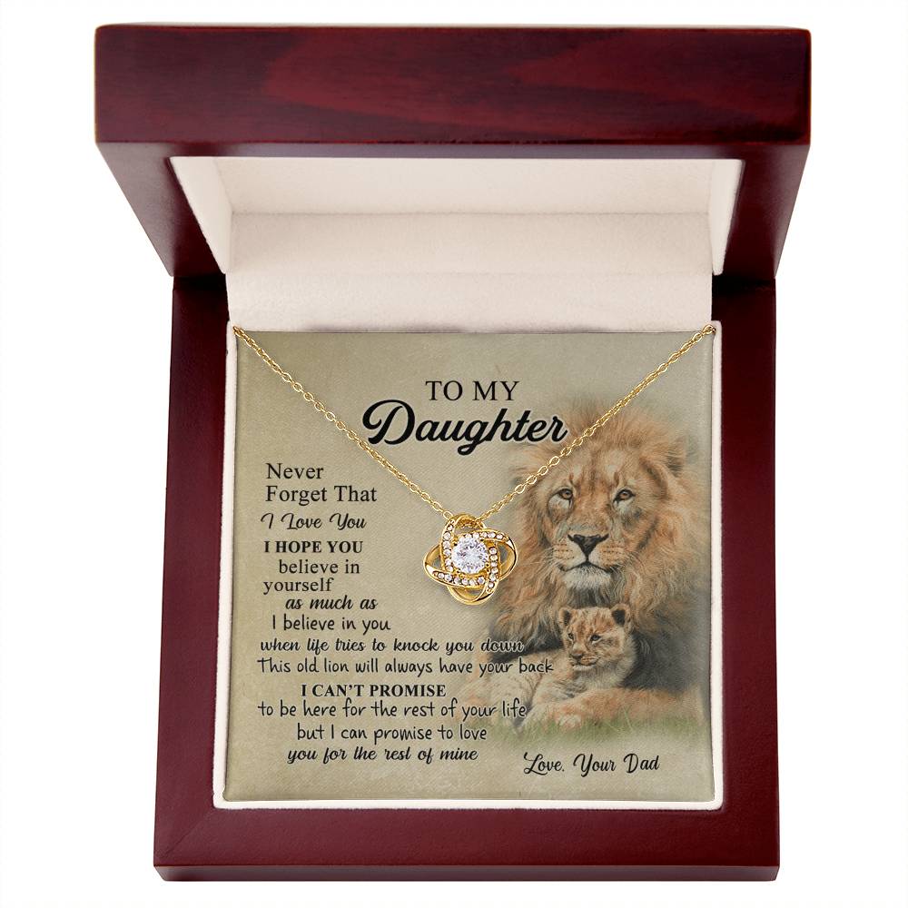 To My Daughter Gift Necklace from Dad Old Lion Your Back Believe Rest of Mine Personalized Gift Necklace Chain Gift on Birthday Graduation Gift Jewelry Gift For Girls, Little Girl Necklace