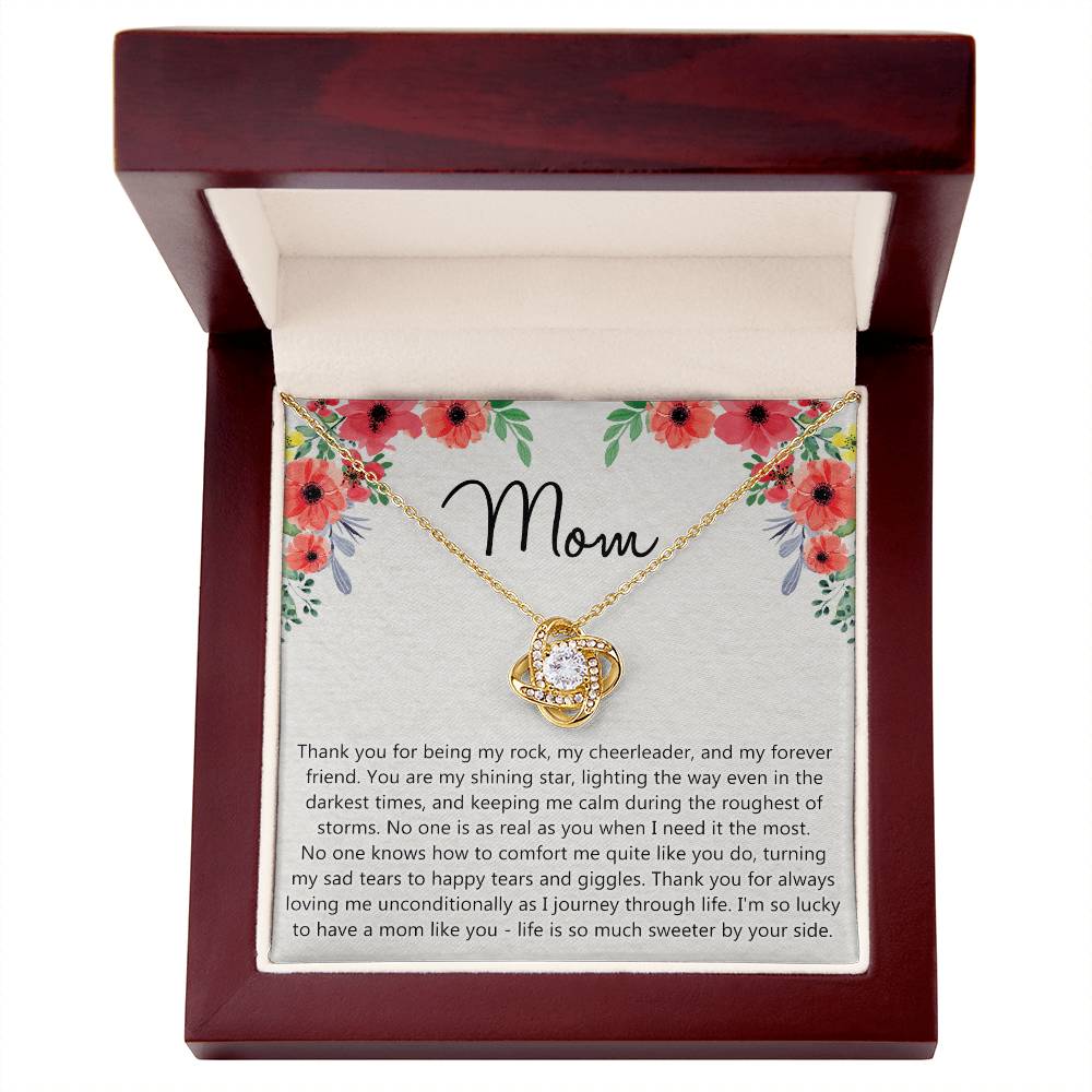Mom Gift Necklace, Mother's Day Necklace Gift For Mom, To My Mom Love Knot Necklace Gift for Mom, Gift Anniversary Mother And Daughter Thank You Gift Pendant Jewelry Gift For Women Mom From Daughter