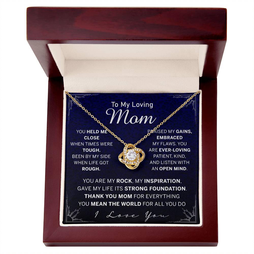 To My Loving Mom Necklace, Mom Love Knot Necklace From Daughter And Mother Necklace, You Held Me Close Necklace Gift For Mom, Loving Mom Gift Necklace, I Love You Necklace Gift For Mom, Jewelry Gift