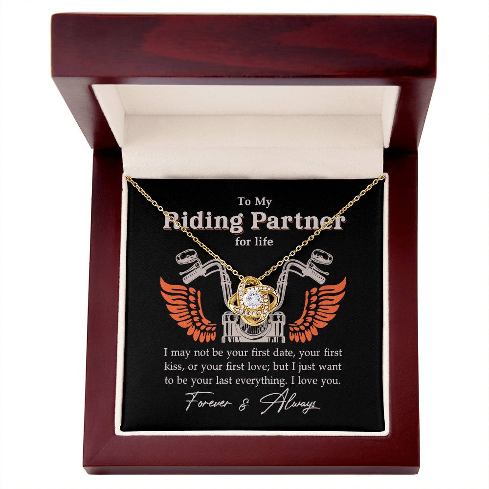 To My Riding Partner Necklace From Husband, Boyfriend Gift For Riding Partner Necklace Biker Woman Birthday Gift Anniversar Necklace for Her Romantic Girlfriend Gift Necklace Includes Message