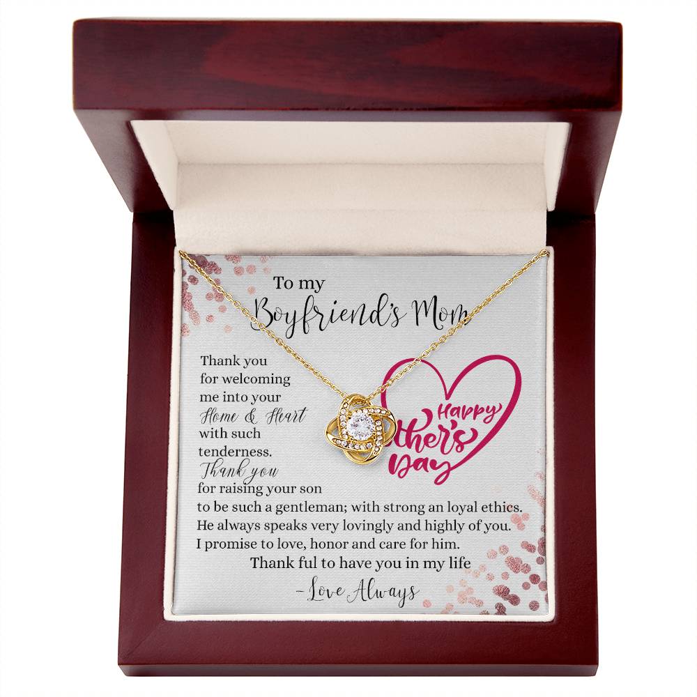 To My Boyfriend's Mom Necklace From Girlfriend, Gift Necklace To Boyfriends Mom, Necklace For Boyfriend's Mom On Mothers Day Birthday Gift Christmas Anniversary, Happy Mother's Day Jewelry For Women