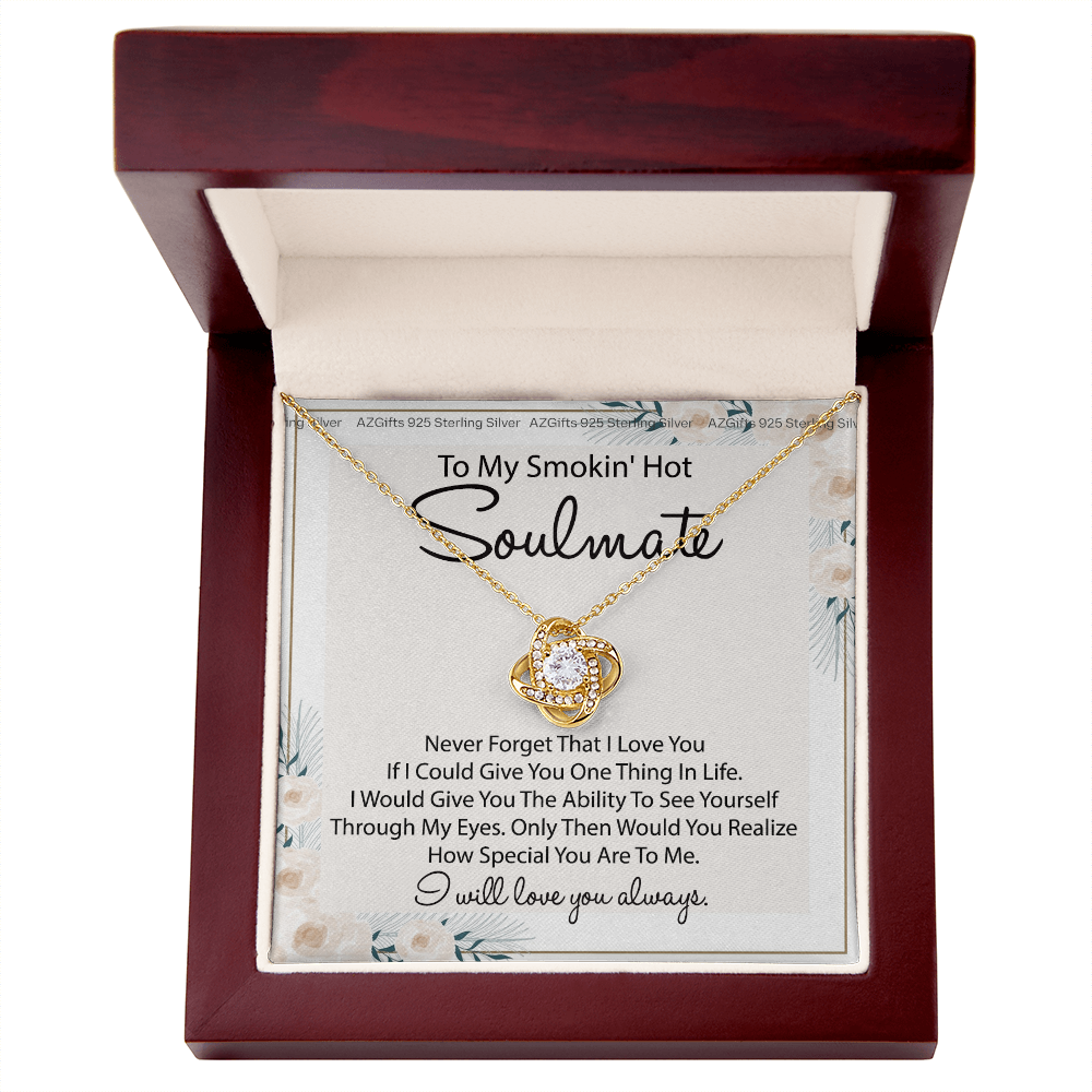 To My Smokin Hot Soulmate Necklace Gift From Husband Boyfriend, Birthday Necklace For Wife, Smokin Hot Gift Necklace for Her Romantic, Girlfriend Gift Necklace Smokin Hot Soulmate Message Card