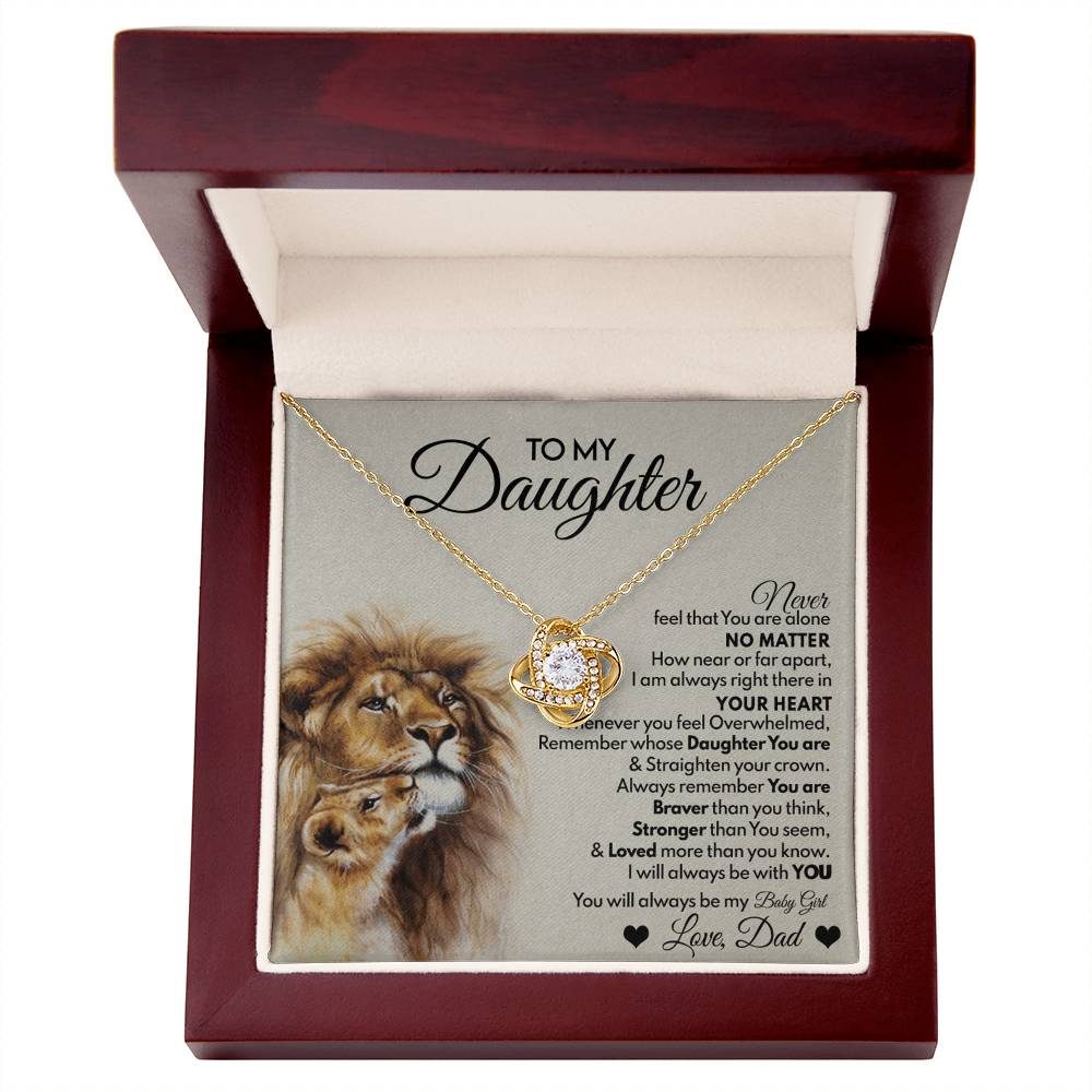 Daughter Gifts Necklace From Dad, To My Daughter Lion And Necklace Gift On Birthday Gift Graduation Gift for Daughter From Dad, Father Daughter Jewelry Gift For Girls, Little Girl Necklace