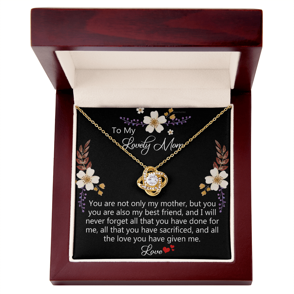 Lovely Mom Necklace, To My Mom Necklace From Daughter Gift For Mom On Birthday Gift Anniversary, Mother' Day Wedding Day Necklace Gift For Mom, Lovely Mom Jewelry Gift For Women, Mom Gift Necklace