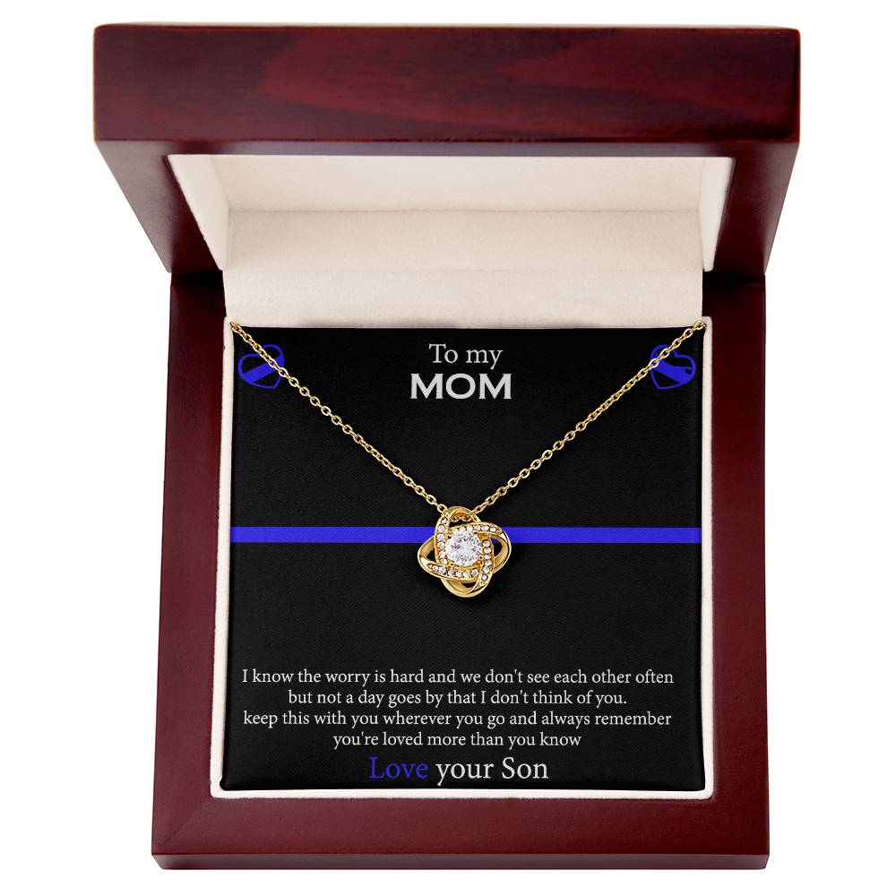 To My Mom Necklace From Son, Mothers Day Necklace Gift For First Mothers Day, Love Your Son Love Knot Necklace Gift For Mom, Best Friend Gifts For Mothers Day Things For Your Mom Jewelry Gift For Mom