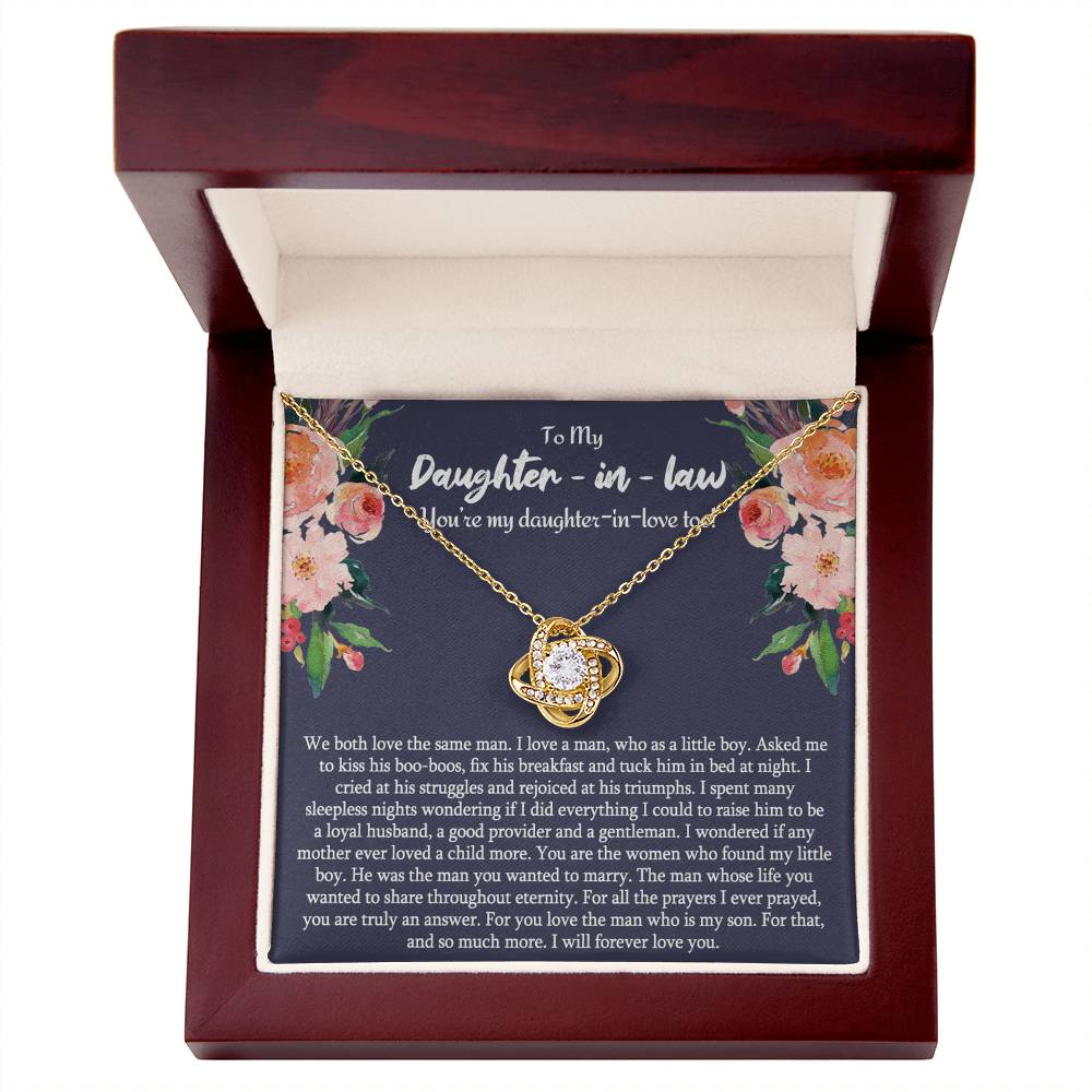 Daughter in Law Gifts Necklace From Mother in Law To My Bonus Daughter in Law Pendant From Mom, Mother Jewelry with Message Card and Gift Box Surprise Gift for Daughter in Law, Daughter in Law Gift