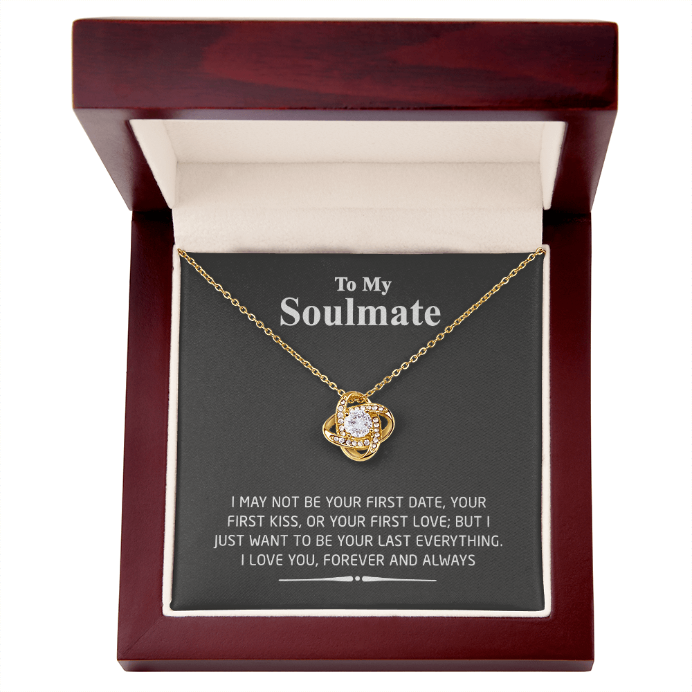 To My Smokin Hot Soulmate Love Knot Necklace - Wife Gifts Necklace From Husband To My Wife Necklace, Gift for Her Romantic, Girlfriend Gifts Message Card and Gift Box For Soulmate Love Knot Pendant