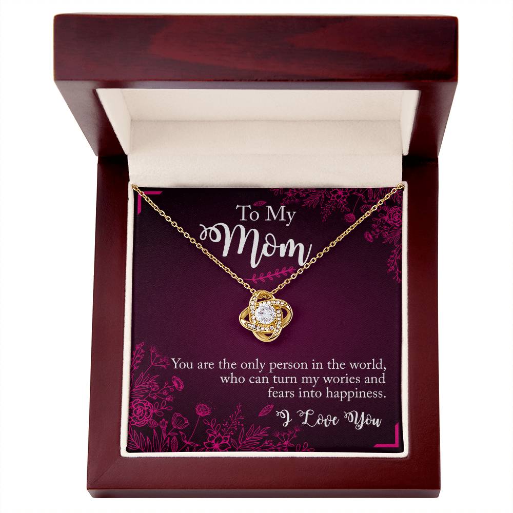 To My Mom Necklace From Daughter, You Are The Only Person Necklace Gift For Mom, Mother And Daughter Love Knot Necklace, Mom Gift Necklace On Birthday Gift, Anniversary Pendant Gift For Mom Jewelry