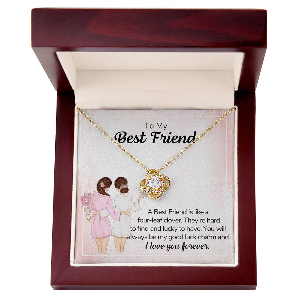 Best Friend Party Gift Necklace, Gift Pendant For BBF On Wedding, To My Best Friend Necklace From Friend BFF, Best Friend Love Knot Necklace Gift On Birthday, Anniversary, Christmas