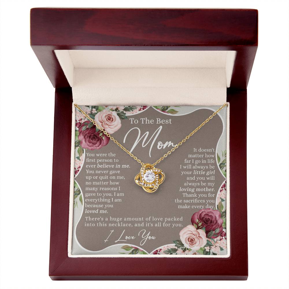 To The Best Mom Necklace From Daughter, Mother And Daughter Gift Necklace For Her, Personalized Gift Necklace For Mom, Thank You Mom Necklace Jewelry For Women On Mother's Day, Anniversary