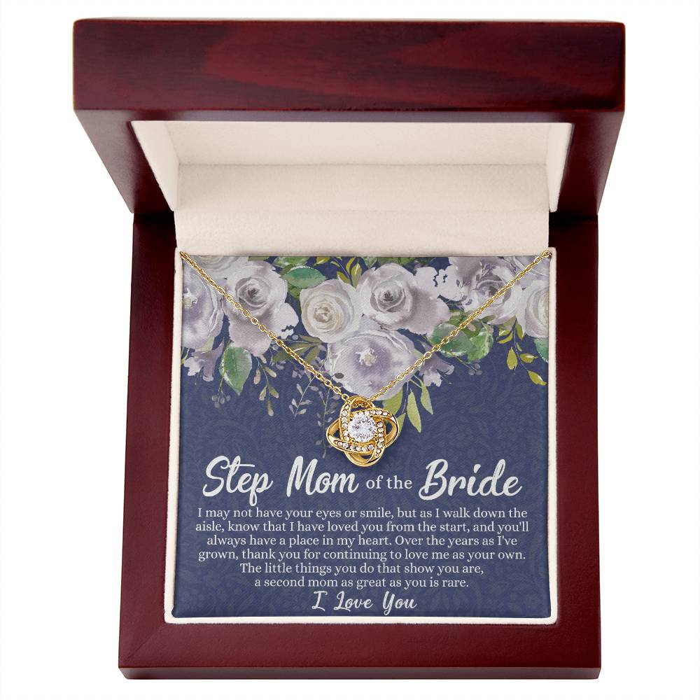 Mom Of The Bride Gift Necklace, To My Step Mom Love Knot Necklace From Daughter, Step Mom Gift Necklace - Second Mom Gift Necklace, Jewelry Gift For Women, Daughter To Step Mom Of The Bride Necklace