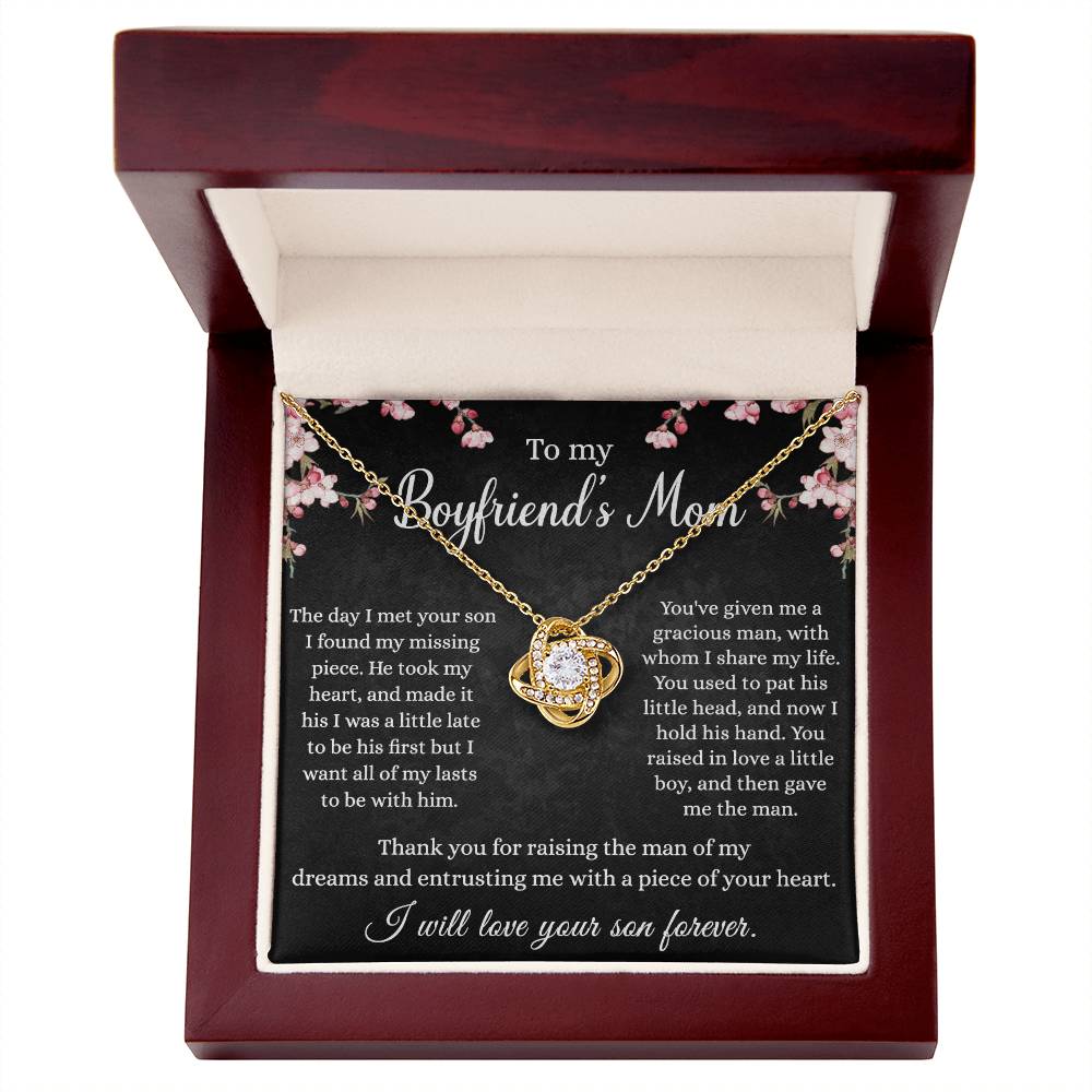 To My Boyfriend's Mom Necklace From Girlfriend, With Message Card And Box Gift For Her, Boyfriends Mom Gift Necklace, Gift for Bf Mom, Mothers Day Necklace For Boyfriends Mom From Girlfriend
