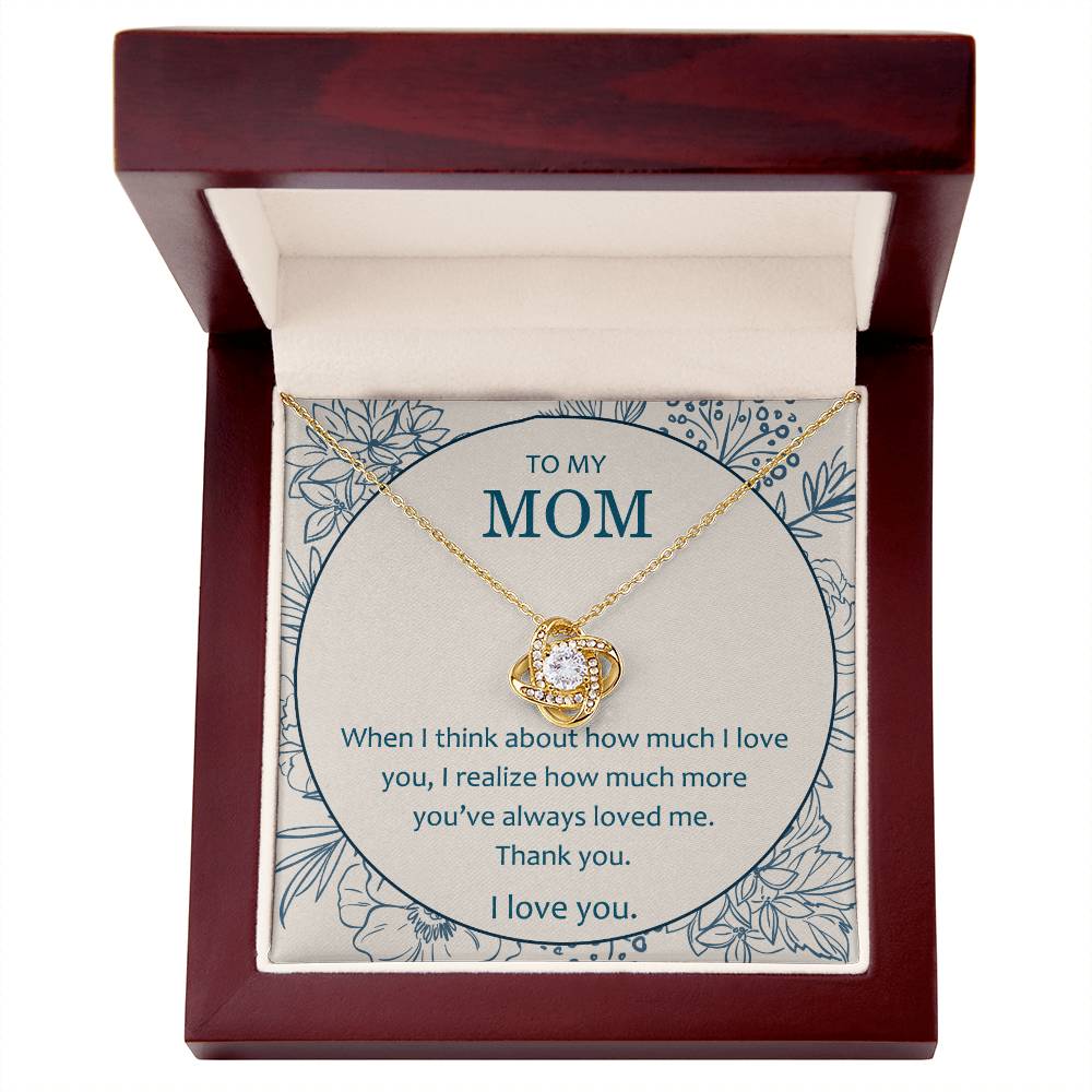 Mother And Daughter Necklace, To My Mom Love Knot Necklace From Daughter, Thank You Necklace Gift For Mom, Mother On Birthday Gift Anniversary Wedding Day Necklace For Mom, Daughter To Mom Pendant