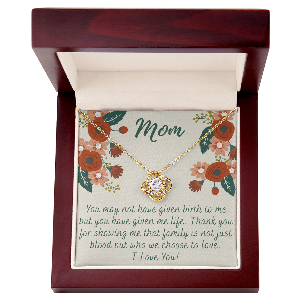 To My Mom Love Knot Necklace Gift for Stepmom Birthday Present Idea for Mother